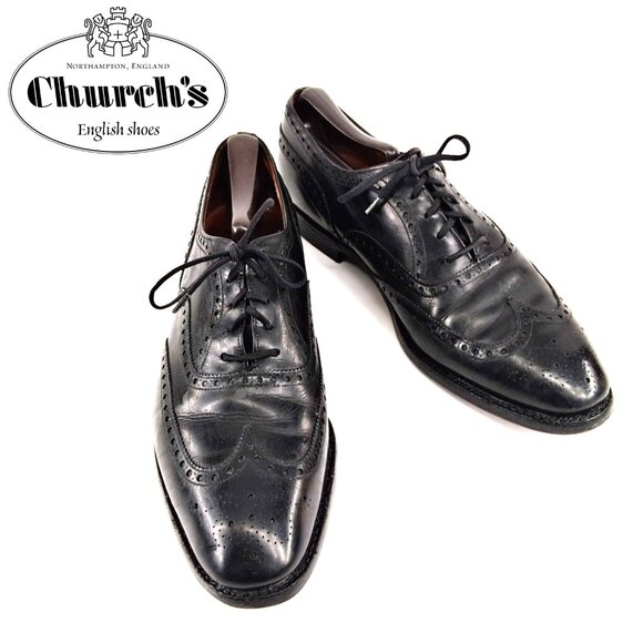Church's Other - Church’s Custom Grade Black Leather Brogue Oxford Dress Shoes Men’s US 10